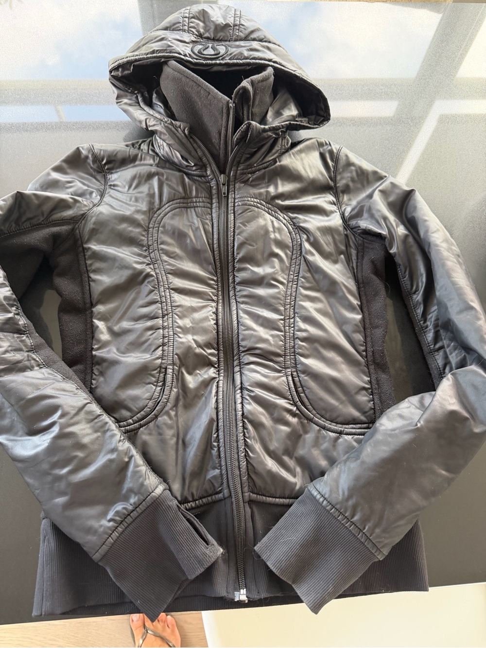lululemon athletica Black Hooded Quilted Puffer Jacket
